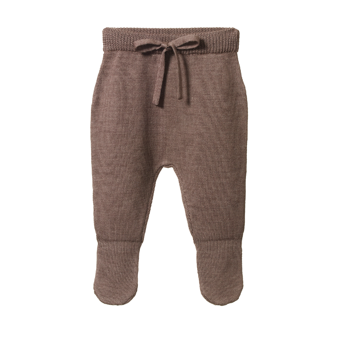 NATURE BABY - MERINO ESSENTIALS FOOTED ROMPERS: CUB MARL [sz:NB]