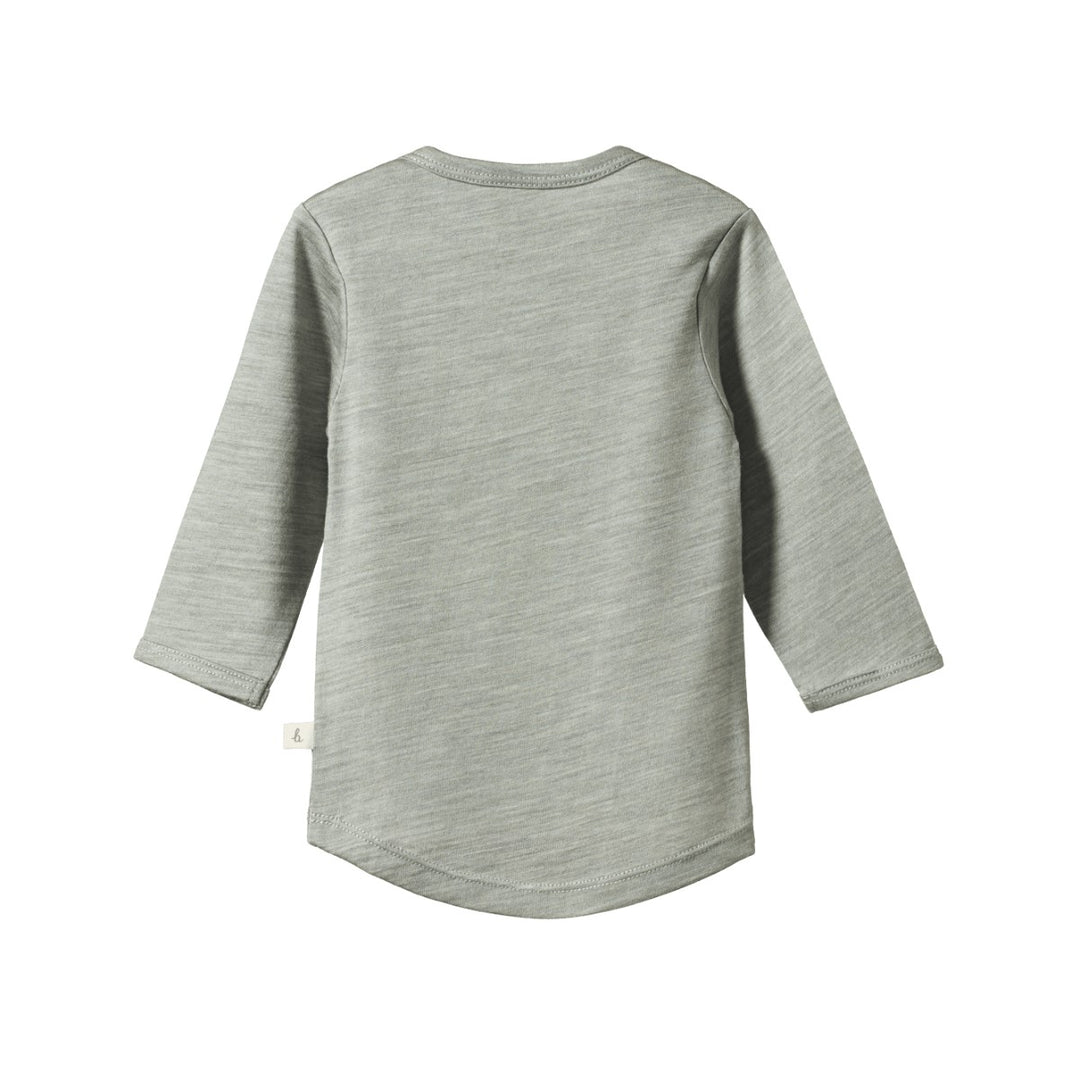 NATURE BABY - MERINO ESSENTIAL TEE: GREY MARLE [sz:3-6 MTHS]