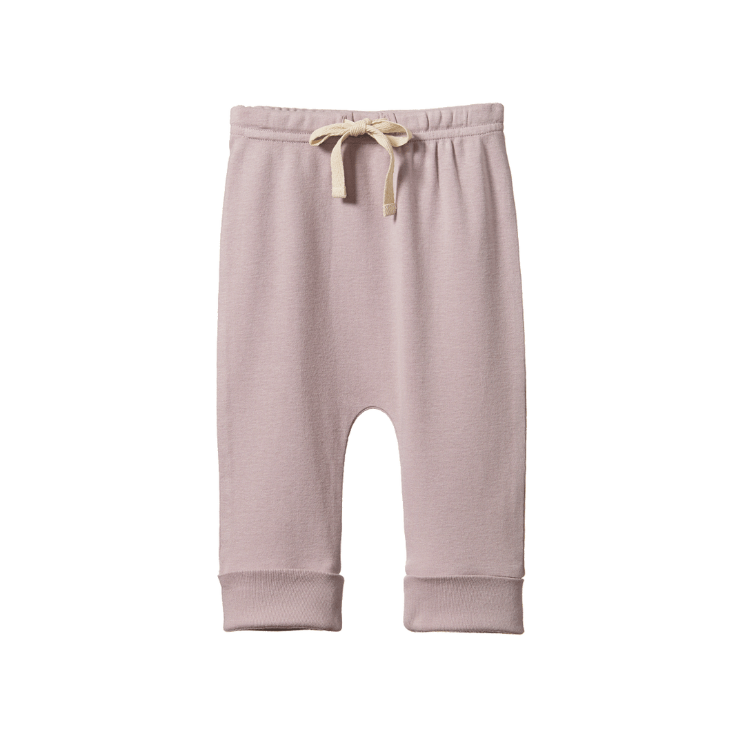 NATURE BABY - DRAWSTRING PANTS: LILAC [sz:0-3 MTHS]