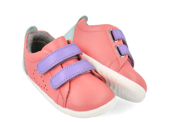 BOBUX - STEP UP GRASS COURT: OCEAN CORAL + MAUVE COMBO [sz:19 EU]