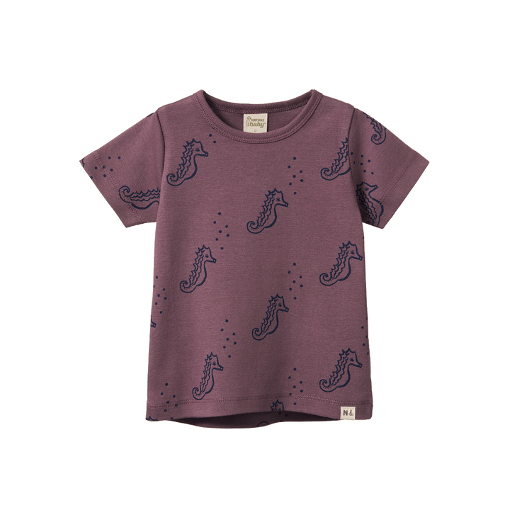 NATURE BABY - RIVER TEE: NEPTUNE PRINT [sz:6-12 MTHS]