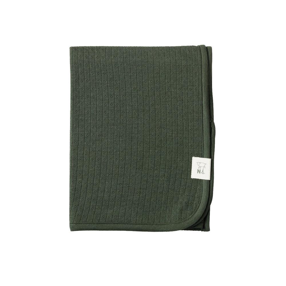 NATURE BABY - MERINO ESSENTIAL WRAP POINTELLE: THYME