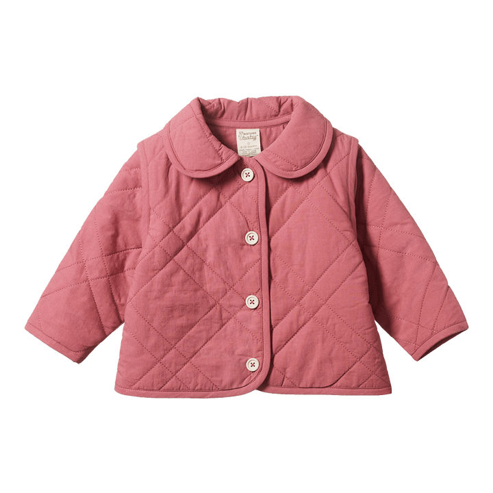 NATURE BABY - MARLOW QUILTED COAT: CARNATION [sz:6-12 MTHS]