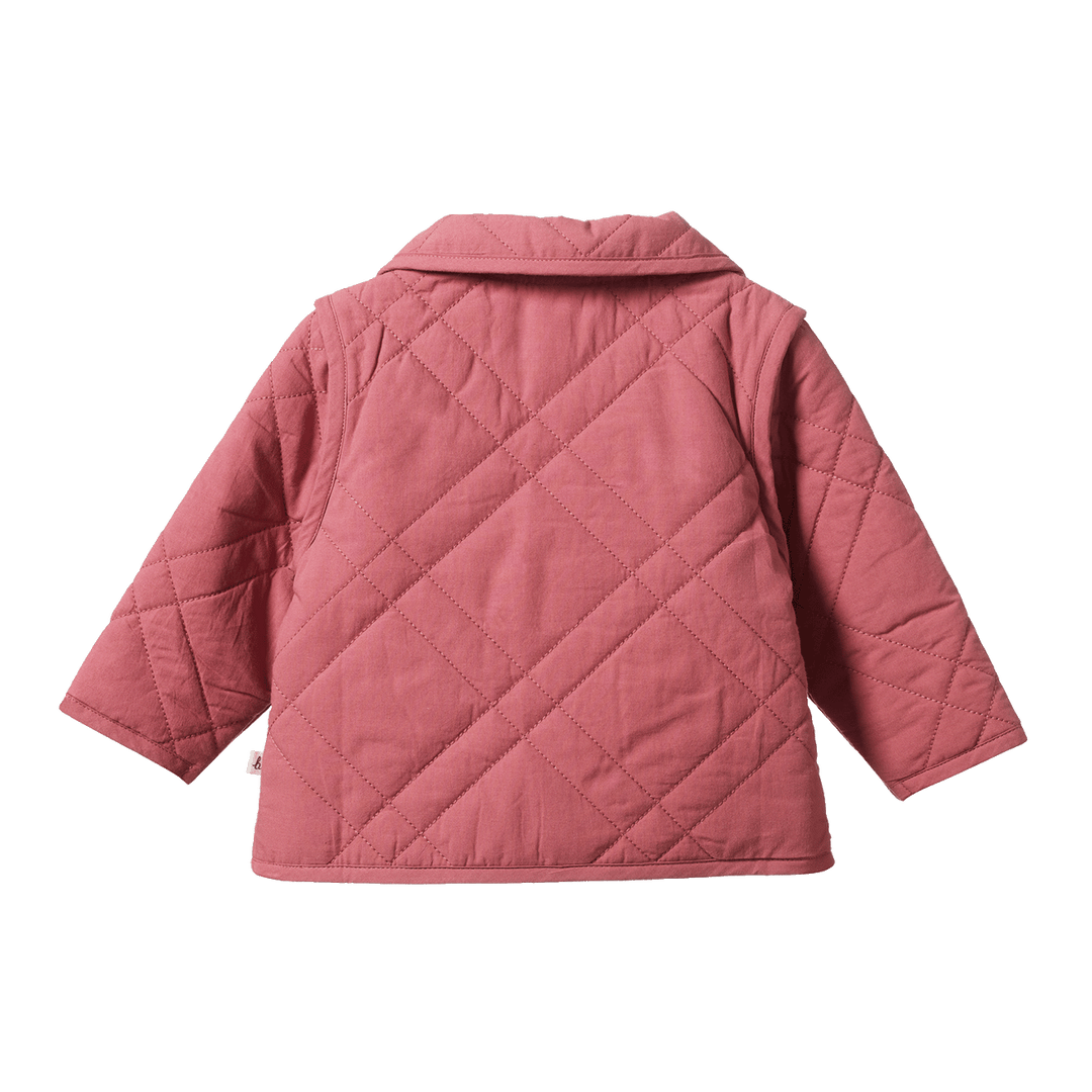 NATURE BABY - MARLOW QUILTED COAT: CARNATION [sz:6-12 MTHS]