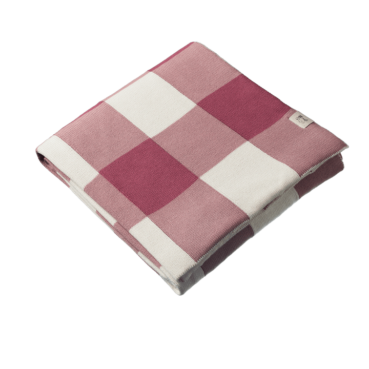 NATURE BABY - DUNE COT BLANKET: RHUBARB CHECK 