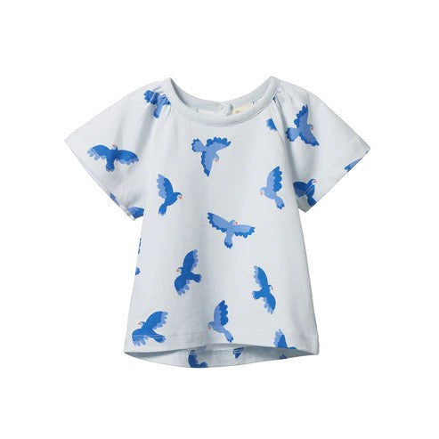 NATURE BABY - FAYE TEE: SONGBIRD PRINT [sz:6-12 MTHS]