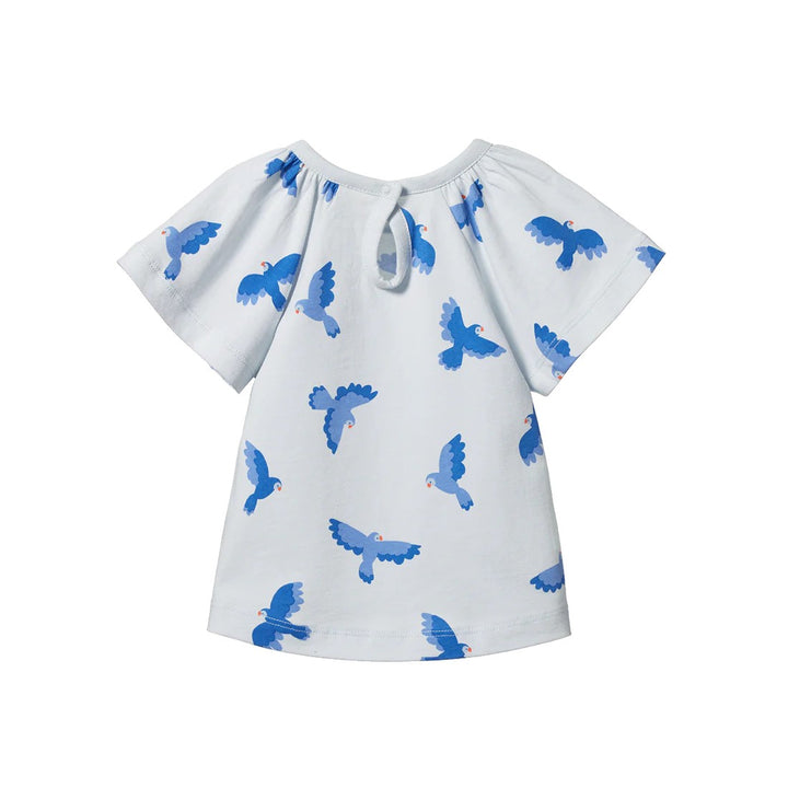 NATURE BABY - FAYE TEE: SONGBIRD PRINT [sz:6-12 MTHS]