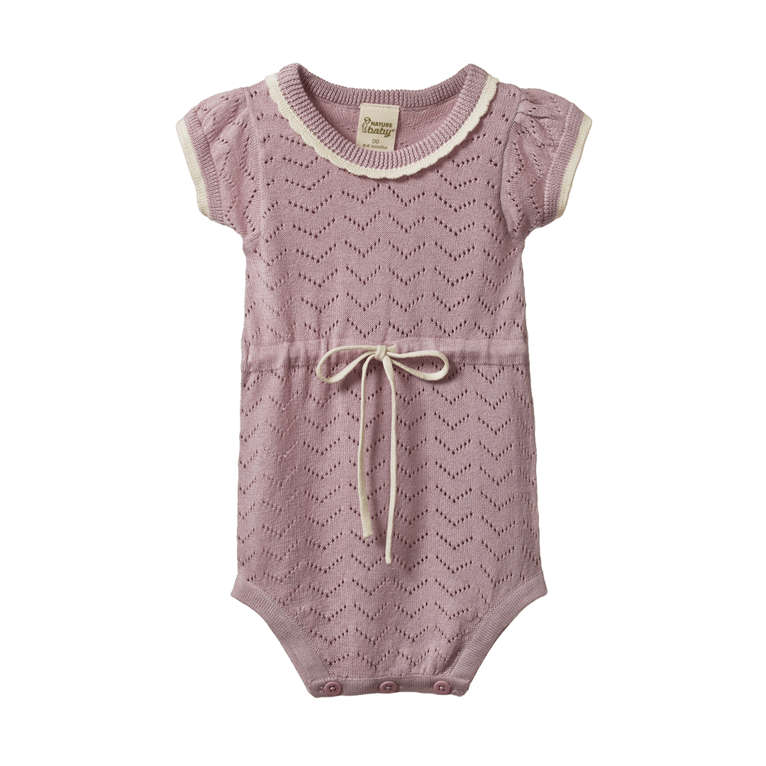 NATURE BABY - LOTTIE SUIT: LILAC POINTELLE [sz:0-3 MTHS]