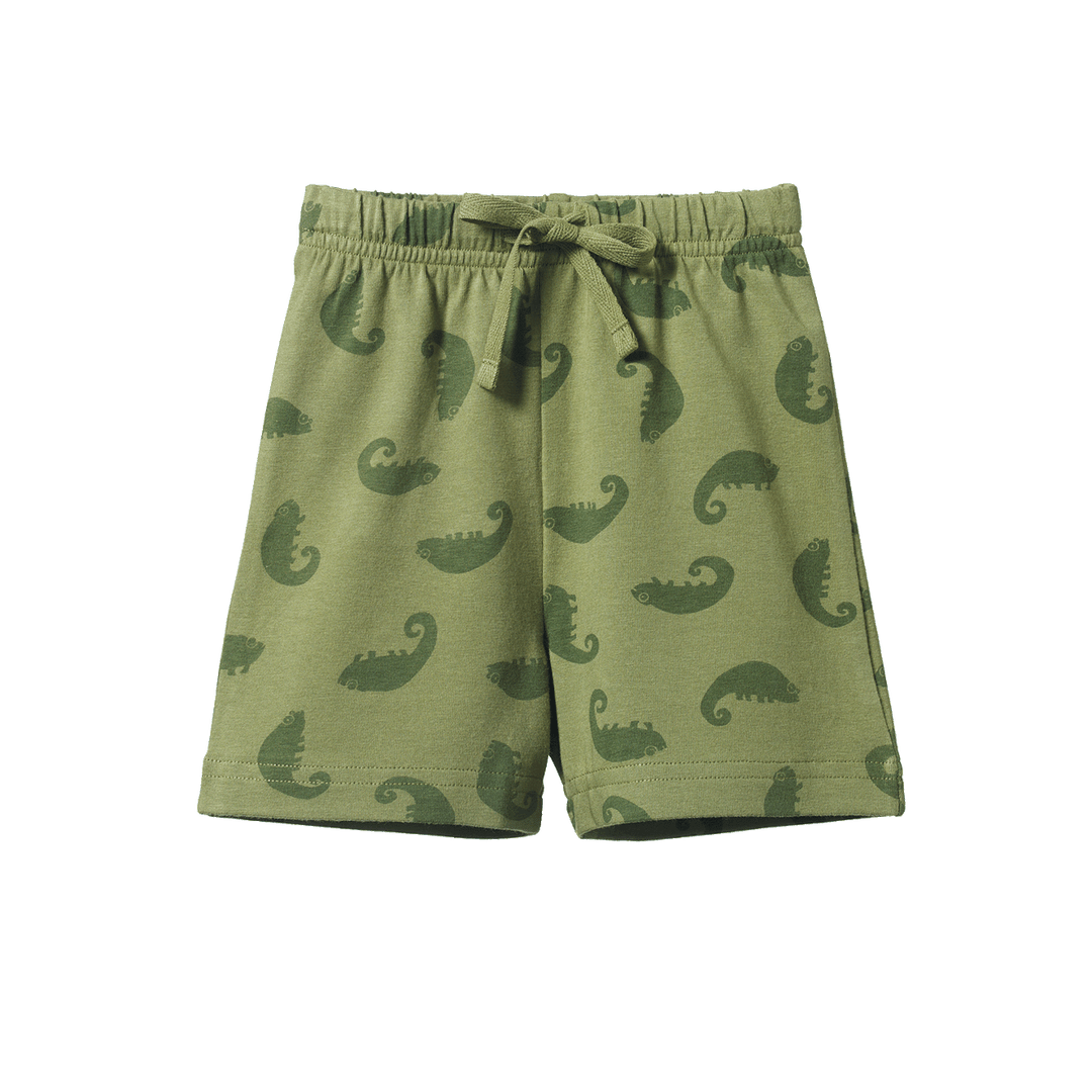 NATURE BABY - JIMMY SHORTS: CHAMELEON PRINT [sz:6-12 MTHS]