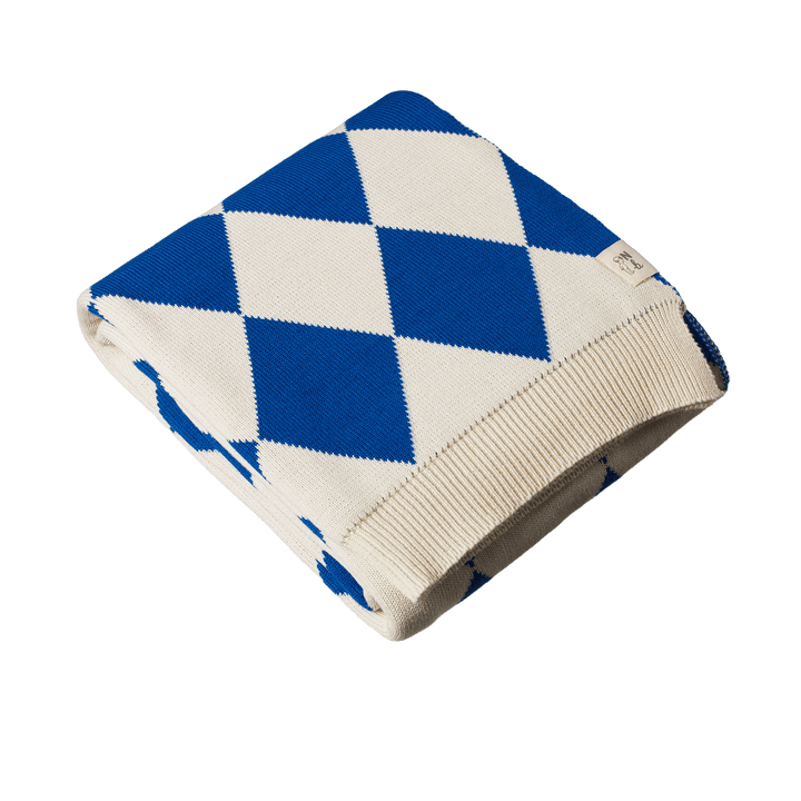 NATURE BABY - DUNE BASSINET BLANKET: BLUE DIAMOND KNIT 