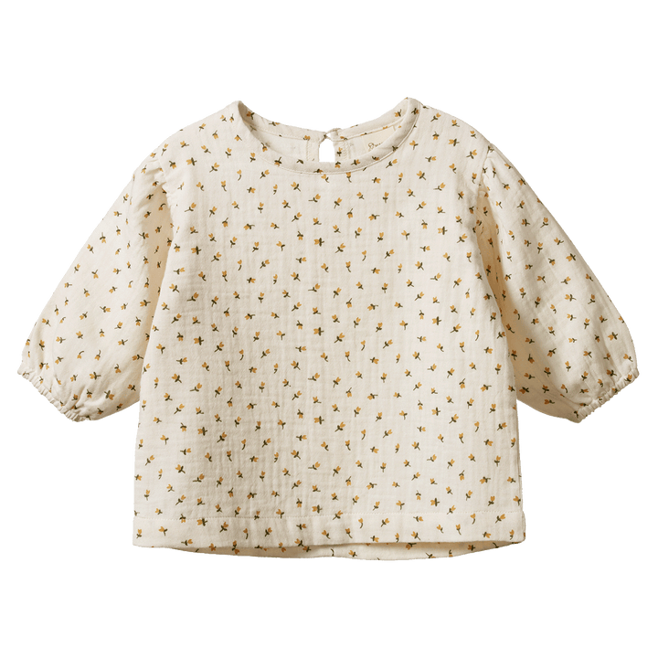 NATURE BABY - ELODIE BLOUSE: SUMMER POLKA DOT PRINT [sz:6-12 MTHS]