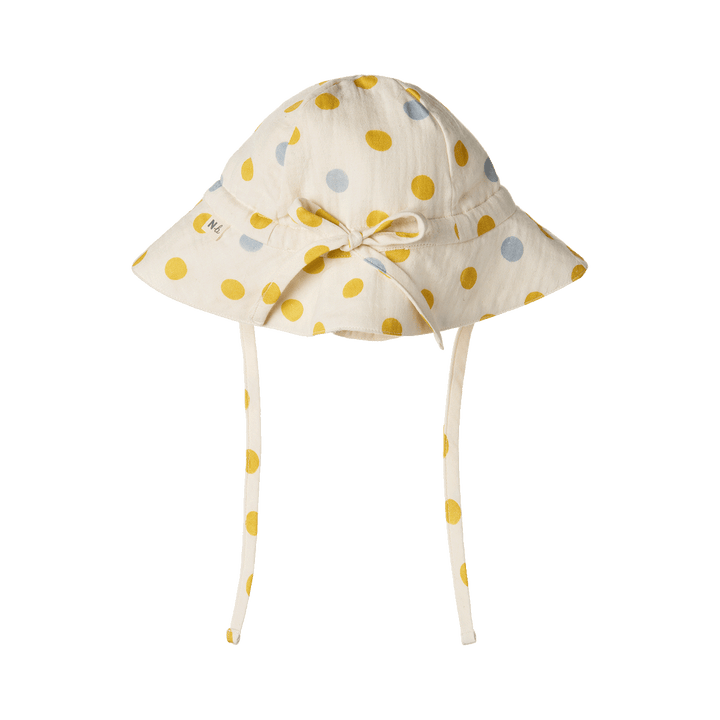 NATURE BABY - CRINKLE MUSLIN SUNHAT: SUMMER POLKA DOT PRINT [sz:S - 0-6 MTHS]