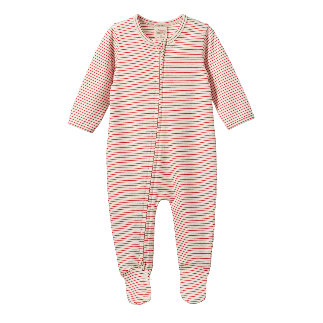 NATURE BABY - DREAMLANDS SUIT: RED PINSTRIPE [sz:NB]