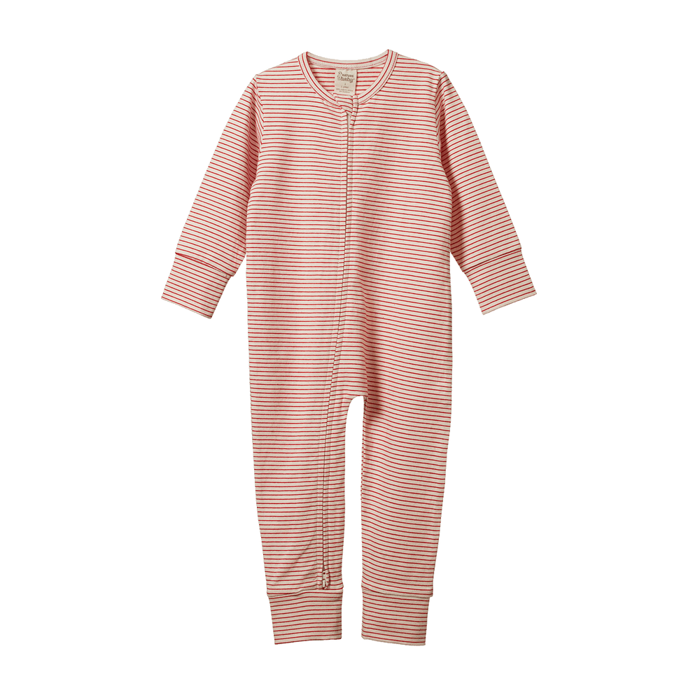 NATURE BABY - DREAMLANDS SUIT: RED PINSTRIPE [sz:NB]