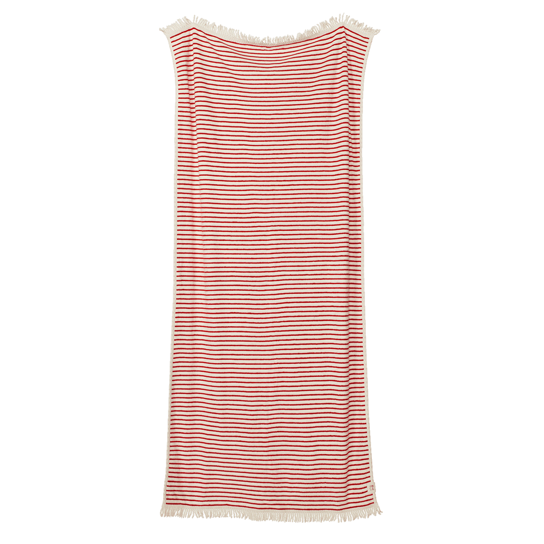 NATURE BABY - BEACH TOWEL: RED SEA STRIPE 