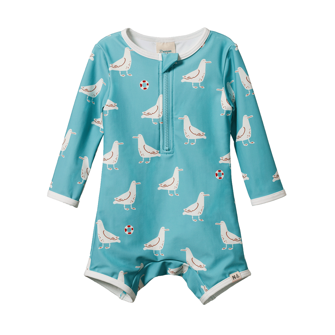 NATURE BABY - ONE PIECE BATHING TRUNKS: ALBIE PRINT [sz:6-12 MTHS]