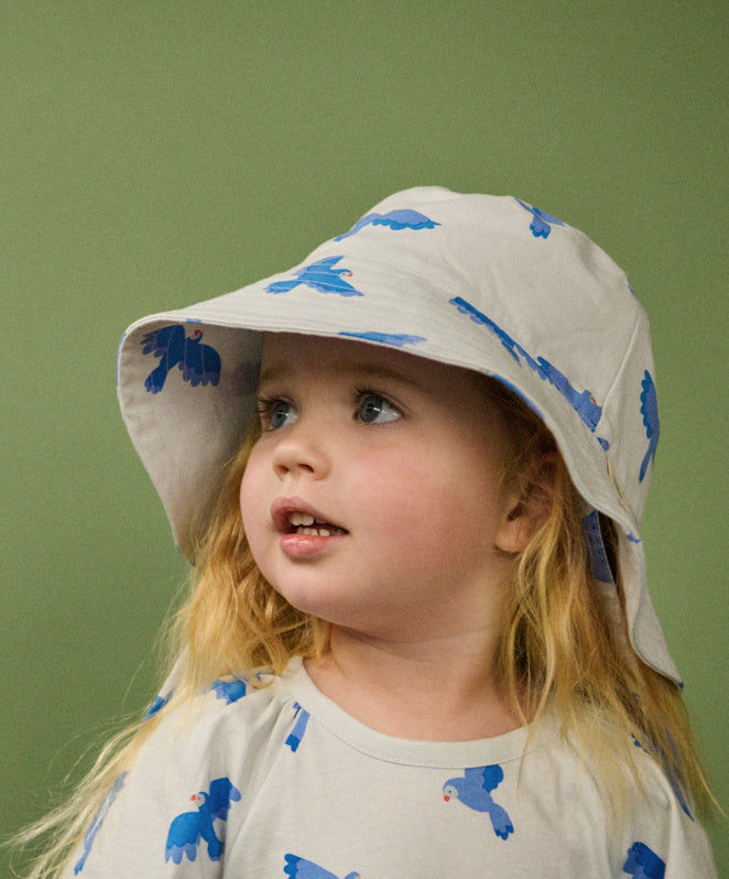 NATURE BABY - HOLIDAY SUNHAT: SONGBIRD PRINT [sz:S - 0-6 MTHS]