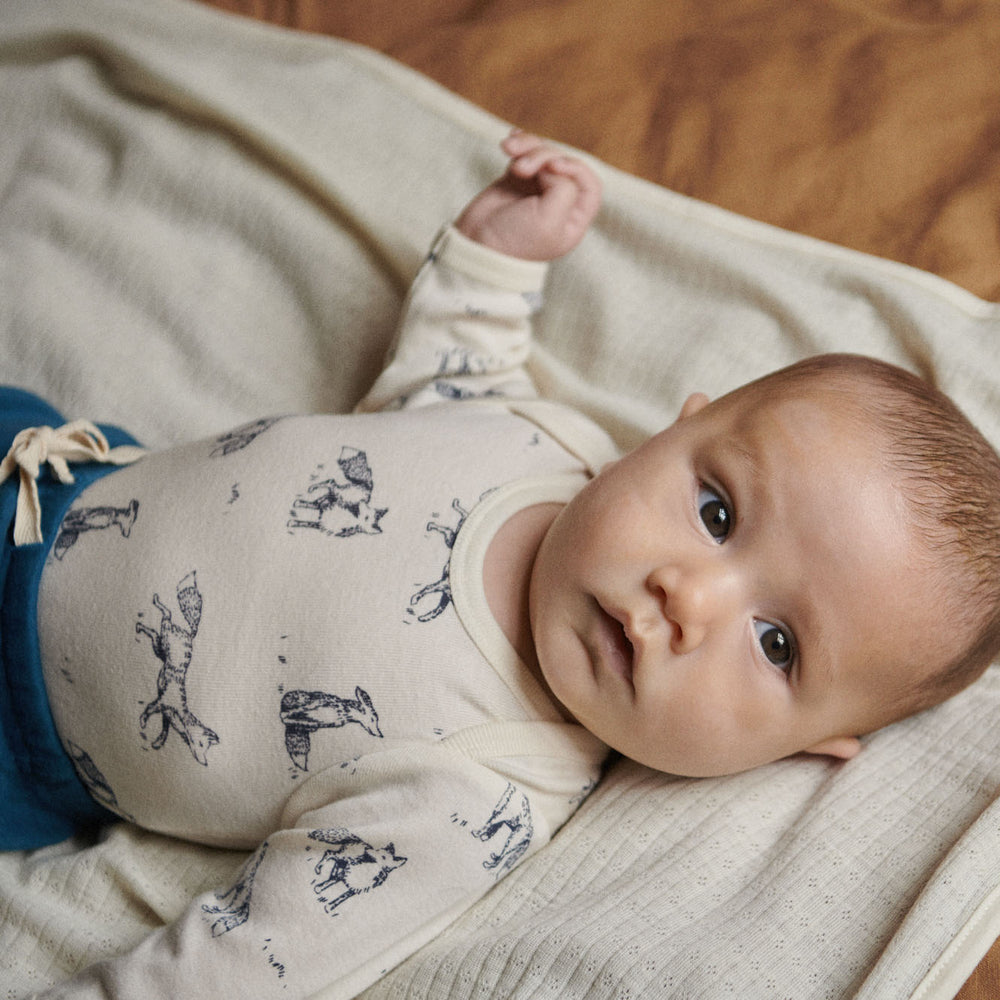 NATURE BABY - LONG SLEEVE BODYSUIT: FOXY PRINT [sz:0-3 MTHS]