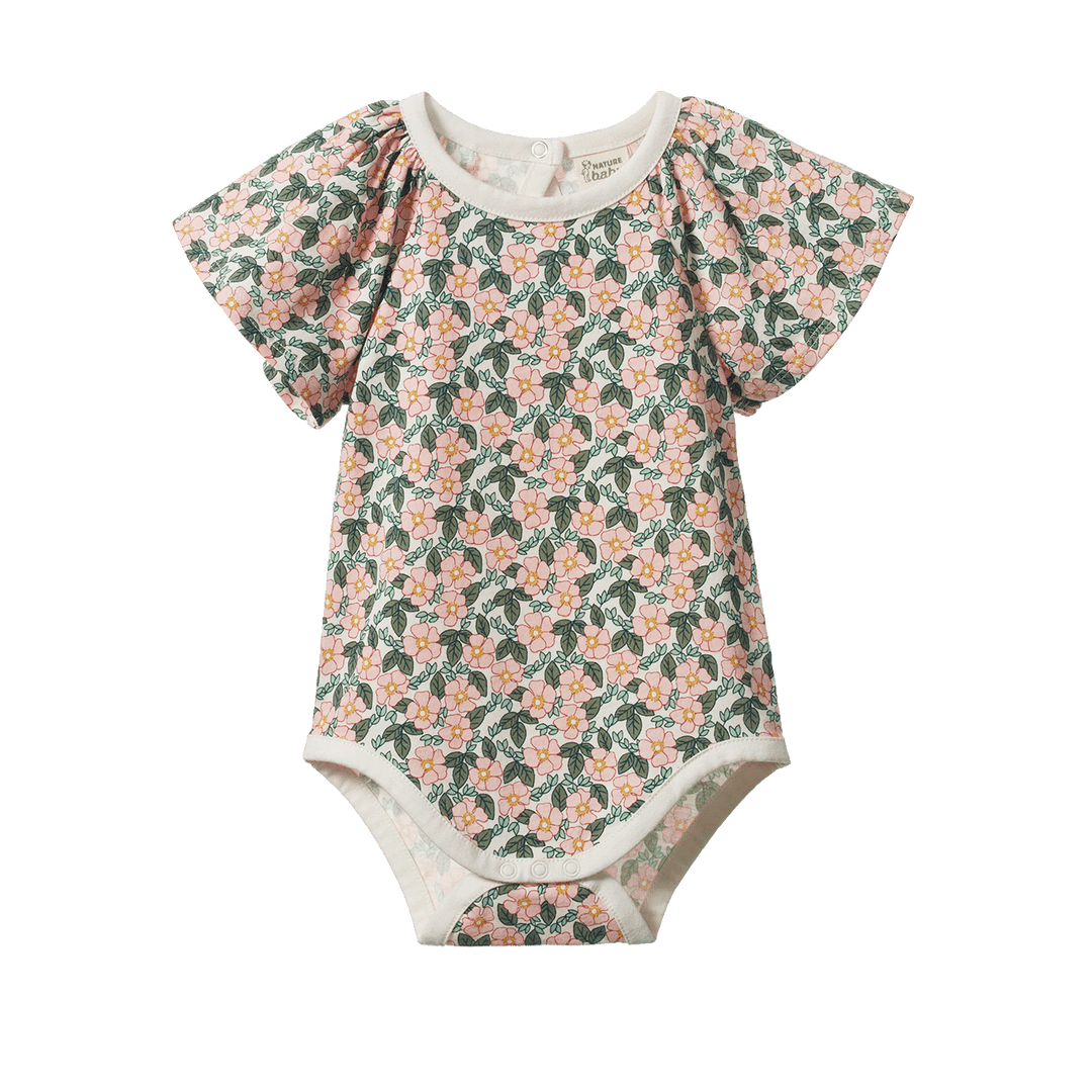 NATURE BABY - FAYE BODYSUIT: GARLAND PRINT [sz:0-3 MTHS]