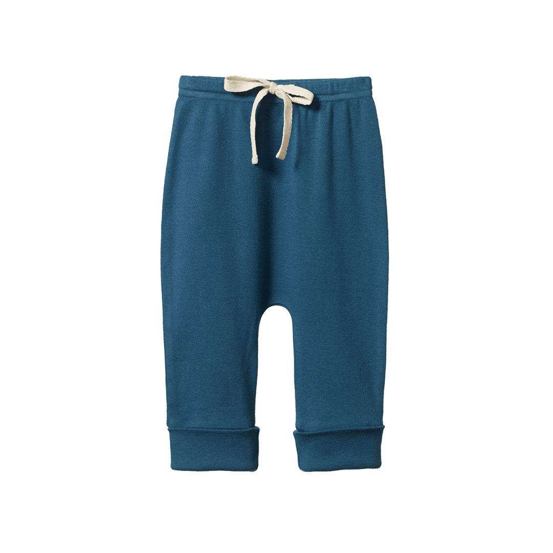 NATURE BABY - DRAWSTRING PANTS: TEAL [sz:0-3 MTHS]