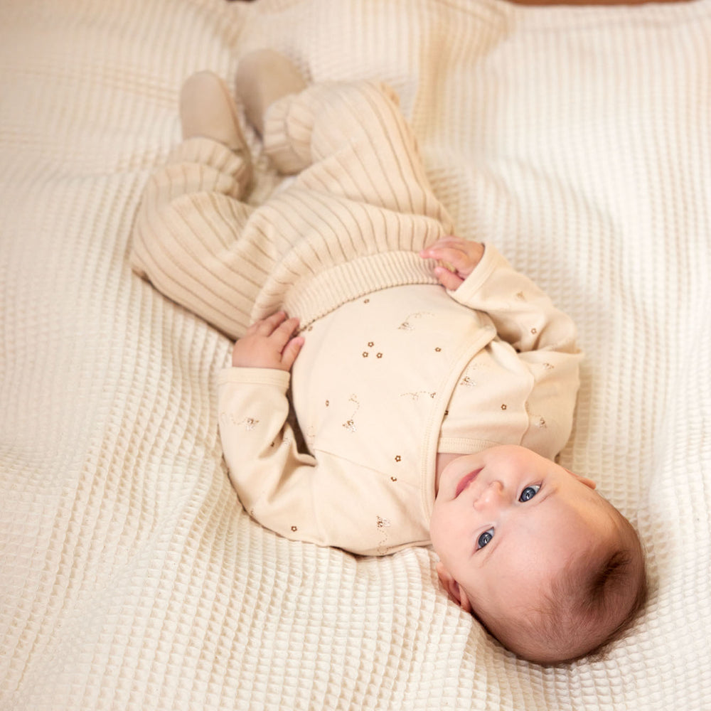 NATURE BABY - LOU PANTS COTTON KNIT: ALMOND [sz:0-3 MTHS]