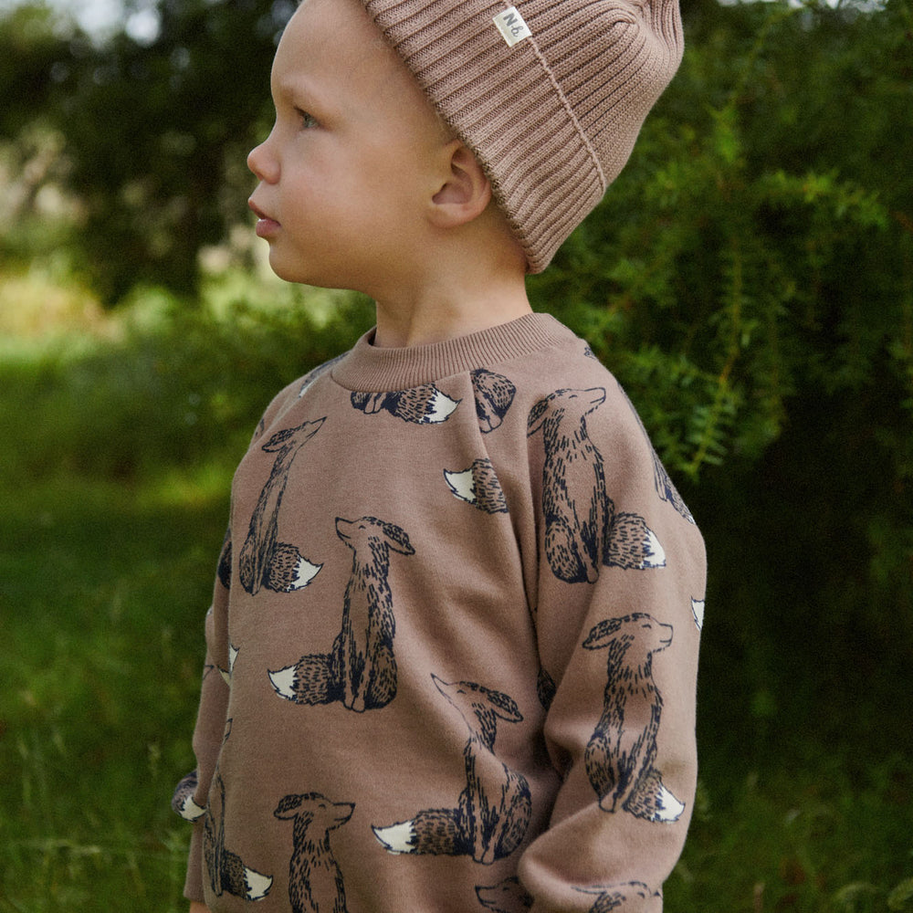 NATURE BABY - EMERSON SWEATER: FOXY CUB PRINT [sz:6-12 MTHS]