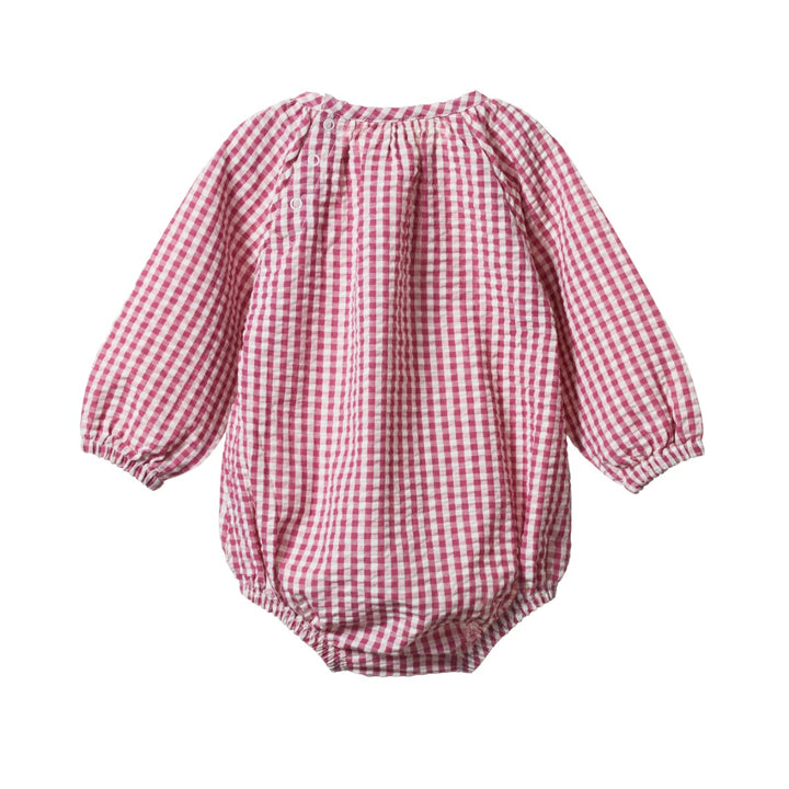 NATURE BABY - MEADOW BODYSUIT: JAM CHECK [sz:0-3 MTHS]