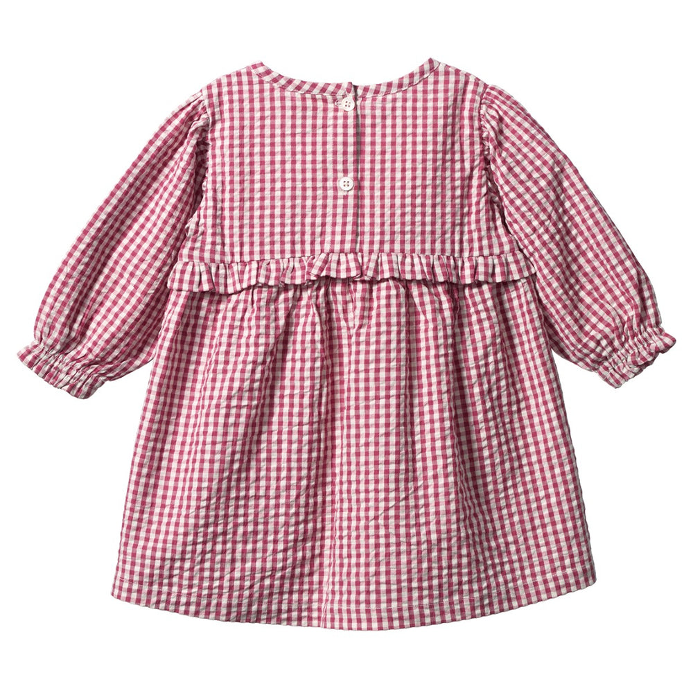 NATURE BABY - NORA DRESS: JAM CHECK [sz:6-12 MTHS]