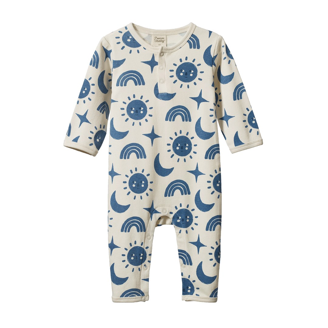 NATURE BABY - HENLEY PYJAMA SUIT: TWILIGHT PRINT [sz:0-3 MTHS]