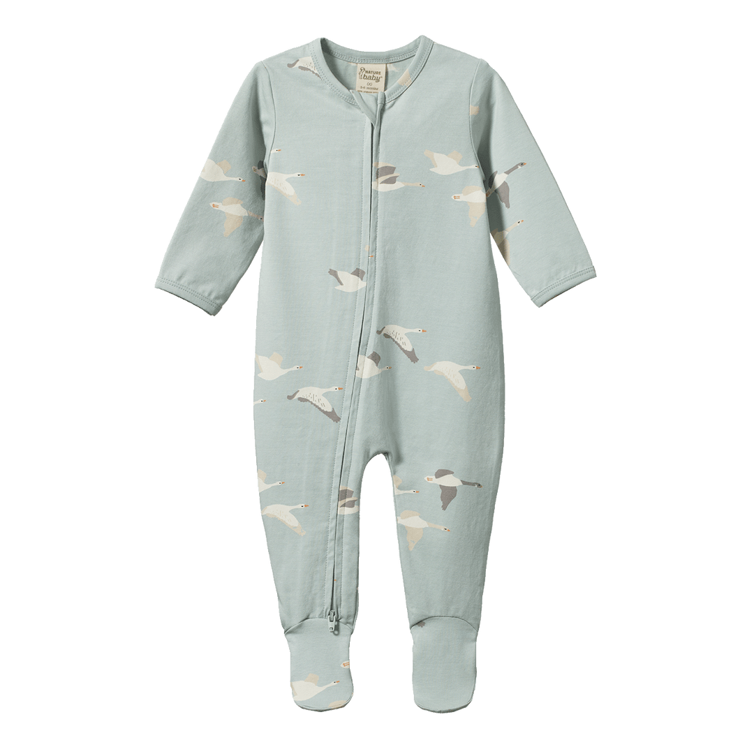 NATURE BABY - DREAMLANDS SUIT: FLYING GEESE PRINT [sz:NB]