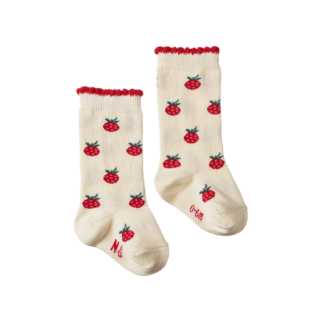 NATURE BABY - ORGANIC COTTON SOCKS: RASPBERRIES [sz:NB]