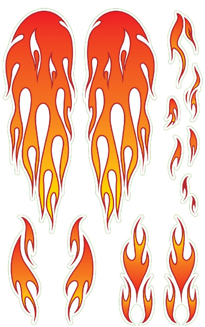 WISHBONE DESIGN - FLAMES BIKE STICKERS