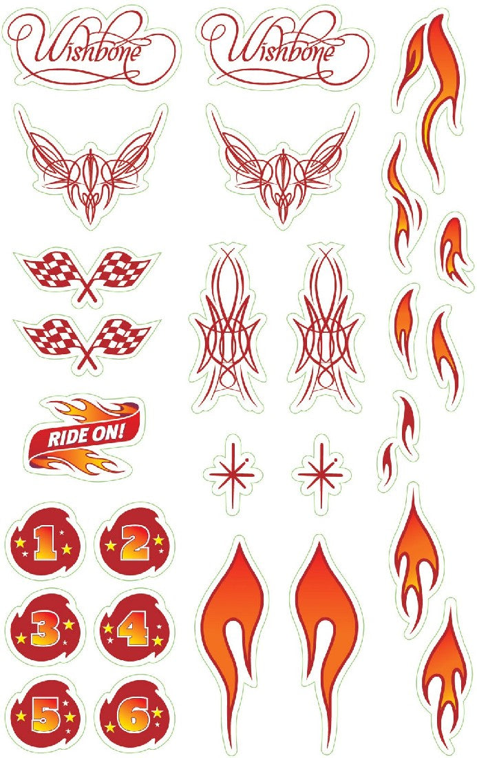 WISHBONE DESIGN - FLAMES BIKE STICKERS