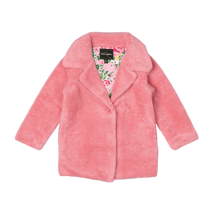 ROCK YOUR BABY - PINK FAUX SHERPA JACKET