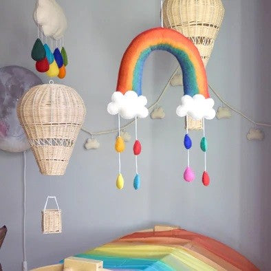 TARA TREASURES - NURSERY MOBILE: RAINBOW WITH RAINDROPS