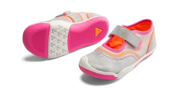 PLAE SHOES - EMME SHIMMER SUEDE MESH: SILVER + PINK