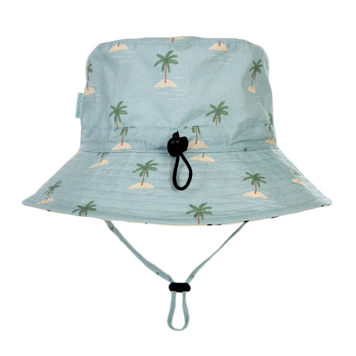 ACORN KIDS - ISLAND BUCKET HAT: BLUE/GREEN/NATURAL