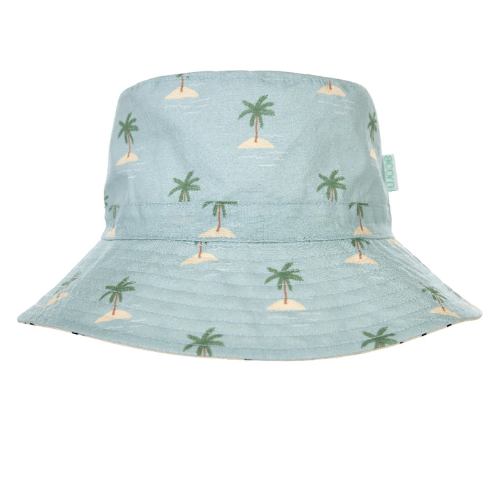 ACORN KIDS - ISLAND BUCKET HAT: BLUE/GREEN/NATURAL